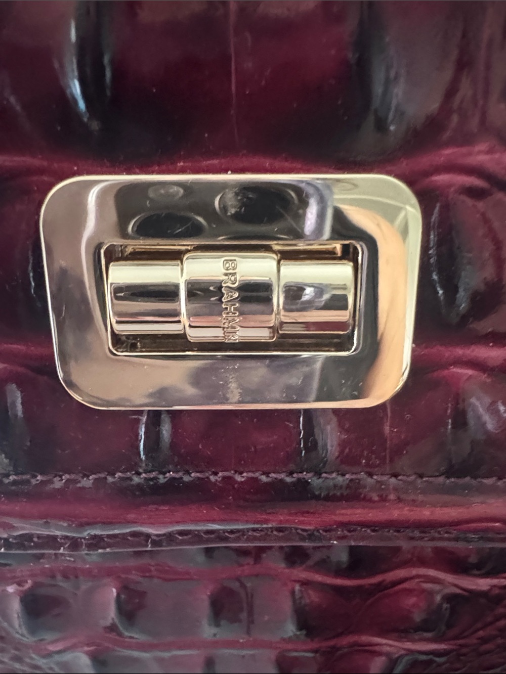 Brahmin Gianna in Cherry Lacquer with Matching Wallet - Picture 2 of 6